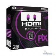Cabo Hdmi 2.0 4k Ultra Hd 3d 19 Pinos 40 Metros Premium Pix